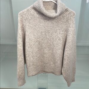 Lulu's Cream Cowl Neck Sweater with Classic Knit